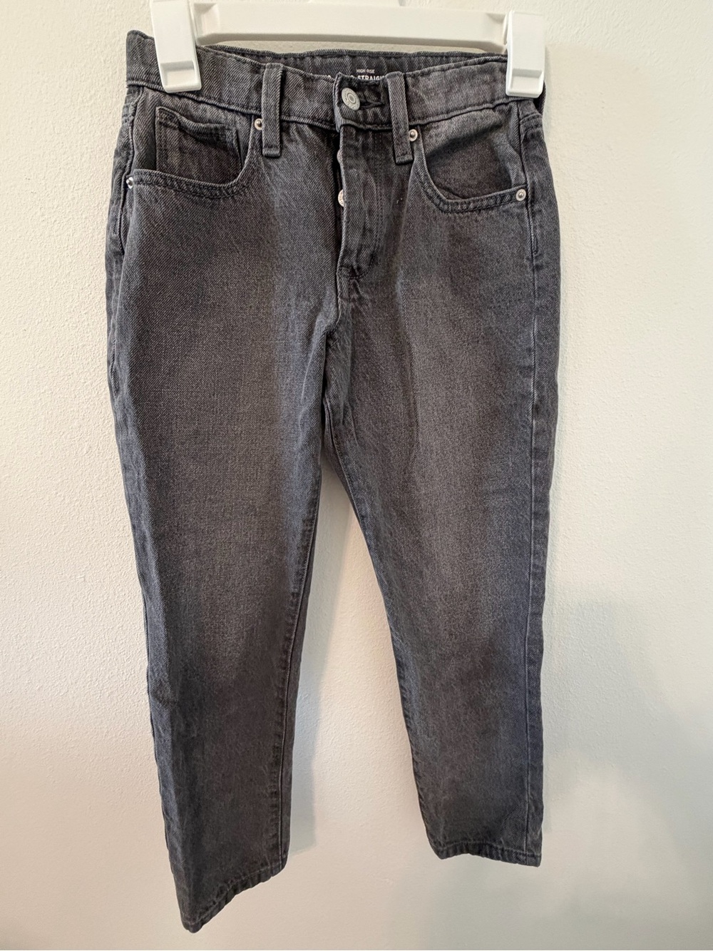 Girl’s Old Navy High-Rise Straight Jeans - Charcoal Size 10